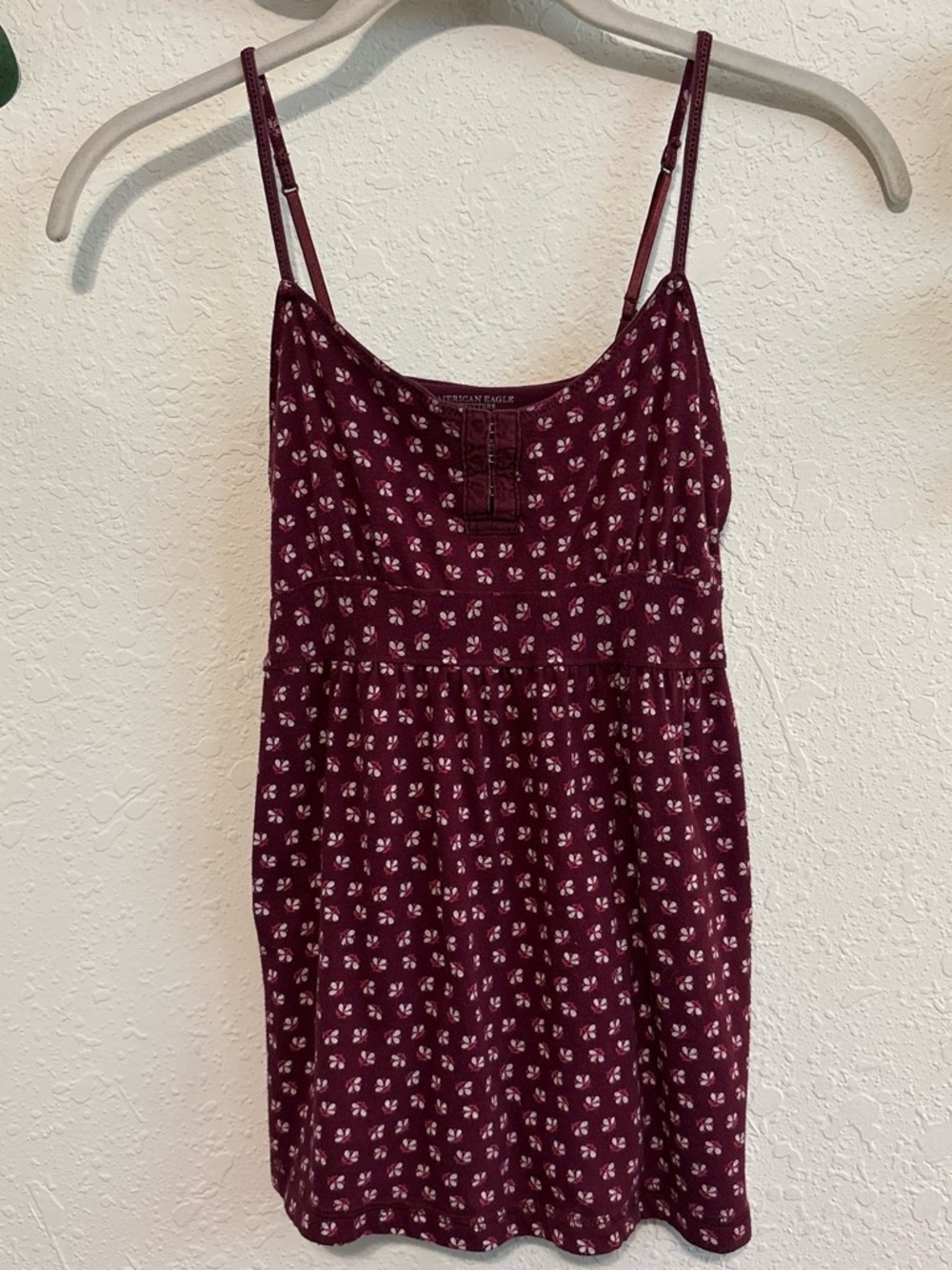 Y2K American Eagle Outfitters Burgundy Babydoll Tank Top✨